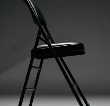 black folding chair